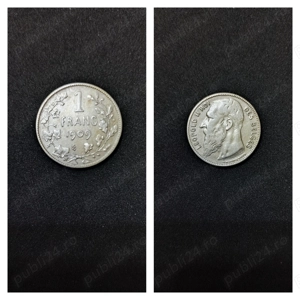 Moneda argint 1 Franc, BELGIA, 1909