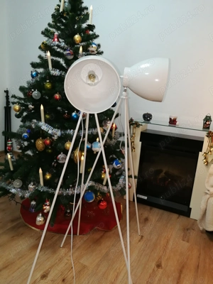 Lampadar vintage Dundee trepied de podea, Metal, E 27,