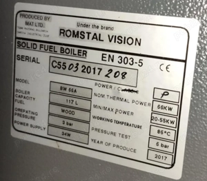 Centrală pe lemne Romstal Vision plus coș pentru fum mare