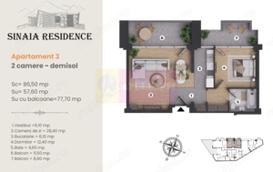 Apartament de Lux cu 2 camere de vanzare in Sinaia, Ap 3 - imagine 2