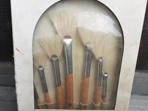 Pensule fine tip evantai din peri de porc pentru pictură cu culori acrilice și pe bază de ulei