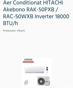 Unitate interioară aer conditionat HITACHI RAK-50PXB,se vinde doar unitatea interioară