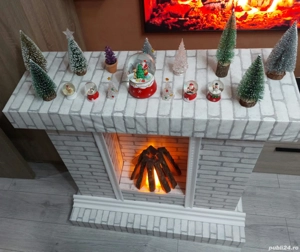 Semineu decorativ din polistiren cu tapet