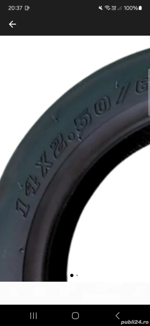 Cauciuc 14x2, 50 tubeless pentru scutere electrice - imagine 3