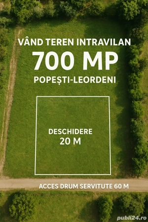 Teren intravilan 700mp cu o deschidere de 20m Popesti Leordeni pretabil casa afacere - imagine 6
