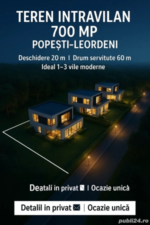 Teren intravilan 700mp cu o deschidere de 20m Popesti Leordeni pretabil casa afacere - imagine 8
