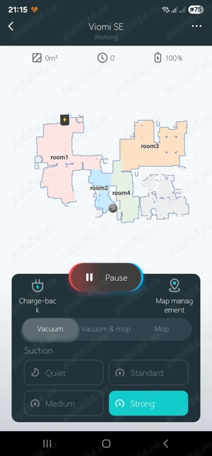 Robot de aspirare Xiaomi Viomi Robot Vacuum Cleaner SE Version EU, 33 W, WI-FI, Navigatie Laser LSD - imagine 3