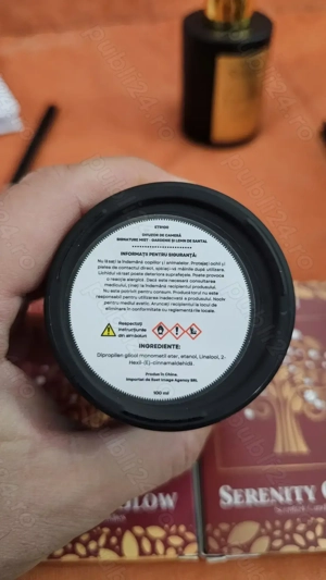 difuzor de camera gardenie si lem de santal si lumanari serenity glow - imagine 3