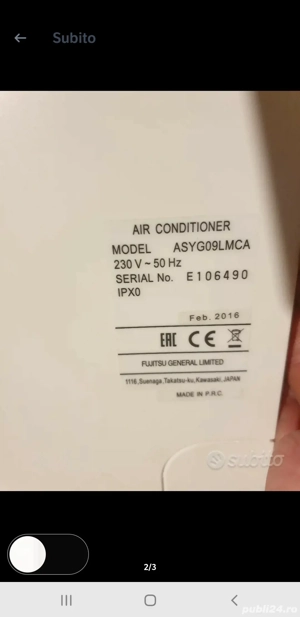 Split Fujitsu aer conditionat 9000 btu 700Ron - imagine 2