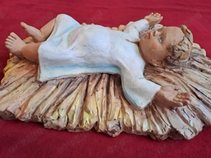Pruncul Isus bazorelief statueta din teracota 47 37 cm - imagine 3