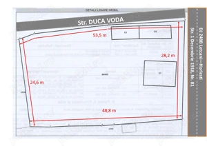 Teren intravilan cu 81m deschidere totala la 2 drumuri