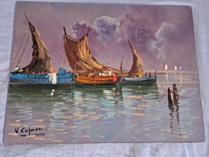 tablou pictura pe pfl 40 30 cm semnat