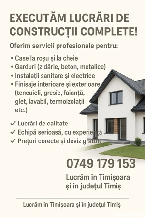 Executam lucrari de constructii