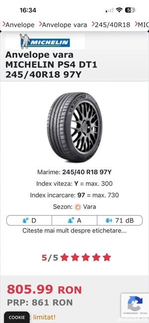 Vand set patru cauciucuri vara MICHELIN 