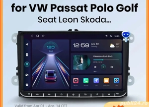 Navigatie auto VW, SKODA si Seat de 9", Carplay și Android Auto  - imagine 2
