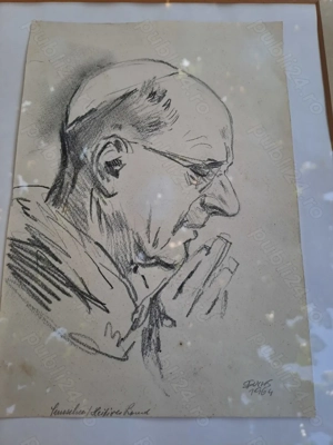 tablou desen creion 32,5 38,5 semnat ernst fuchs - imagine 2