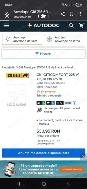 Anvelope Gity comfort 215/50/18  225 v1 96V XL Extra Load  - imagine 6