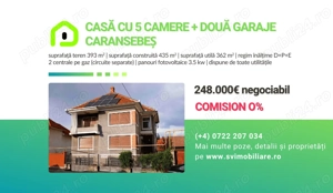 Comision 0 - Casa cu 5 camere si 2 garaje in Caransebes