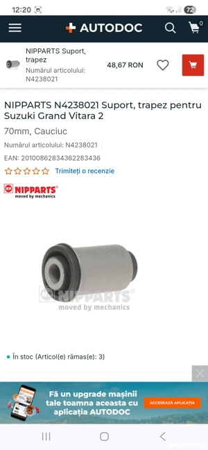 Bucsa trapez suzuki vitara - imagine 4