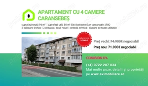 Comision 0 - Apartament cu 4 camere, etaj intermediar, in Pipirig