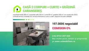 Comision 0 - Casa renovata cu 2 corpuri si gradina in Caransebes
