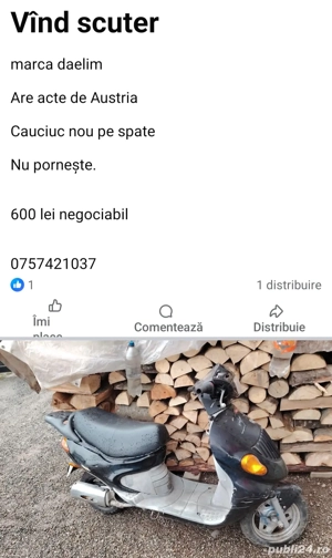 Scuter Daelim tapo 50cc - imagine 2