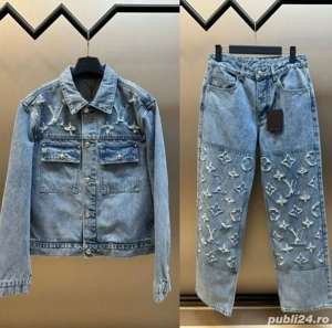 Compleu LV Denim Trucker CA36929 blug+jacheta Louis Vuitton S M L - imagine 2
