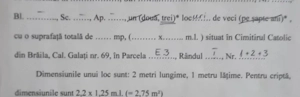Pozitie Excelenta 3 locuri de veci Cimitirul Catolic Braila - imagine 2