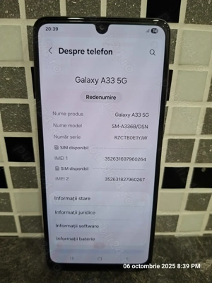 Vand samsung A33 - imagine 3