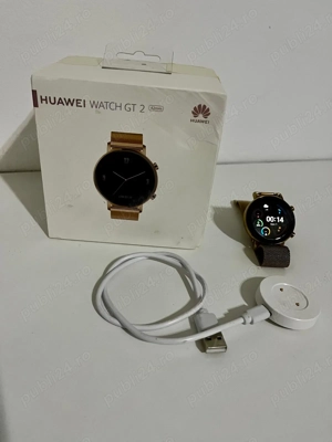 Smartwatch Huawei Watch GT 2, 42mm, Refined Gold, curea metalica