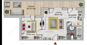 Apartament 2camere plus terasa 21 mp - imagine 5