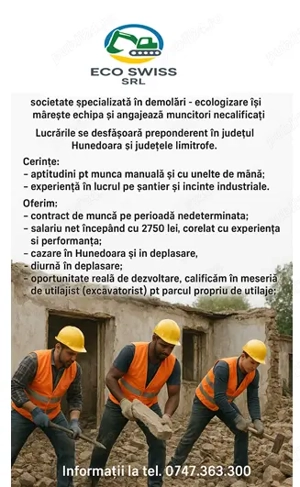 Angajez muncitori necalificati!