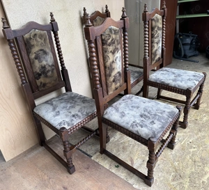 4 buc Scaun Vintage din lemn masiv sculptate stil Baroc - imagine 2