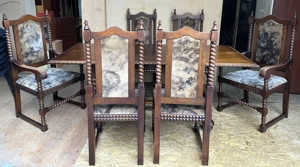 4 buc Scaun Vintage din lemn masiv sculptate stil Baroc - imagine 4