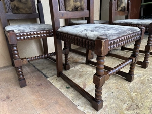 4 buc Scaun Vintage din lemn masiv sculptate stil Baroc - imagine 5