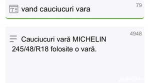 Vand set patru cauciucuri vara MICHELIN  - imagine 6