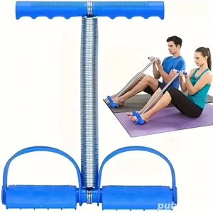 Aparat exercitii de rezistenta la pedale, Polipropilena Otel, Albastru Argintiu