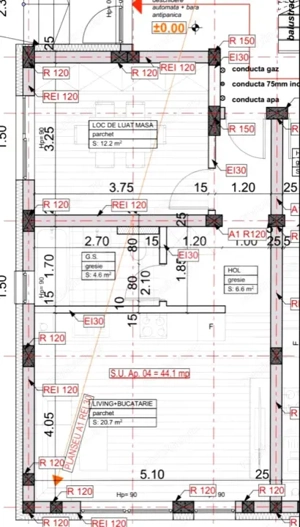 Apartament 1 camera,44 mp utili,zona Esso-10%DISC DIN  AVANS