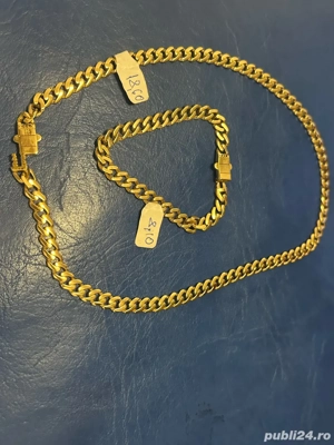 Set Lant +Bratara Monaco Aur 14k