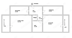 3 camere decomandate de vanzare la etajul 2 cu balcon si pivnita