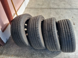 4 cauciucurile de vara 195 55 15 cu jante de tabla 5x100 de vw polo