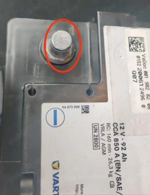 Baterie auto AGM originala Mercedes-Benz, 92Ah, 850A, an 2020 - imagine 2