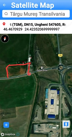 Ocazie unica! Teren intravilan langa Aeroportul Transilvania cu deschidere la E 60 de 135 metri !