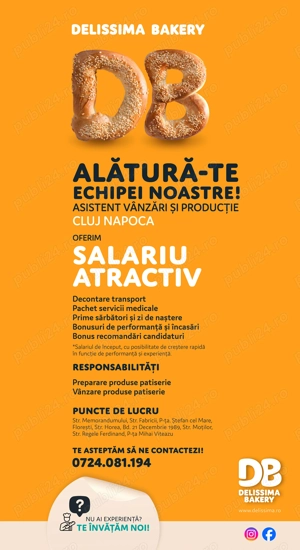 Lucrator comercial covrigarie Delissima Bakery