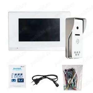 Video interfon cu monitor 7 inch, conectare LAN si control incuietoare electrica din aplicatia Tuya