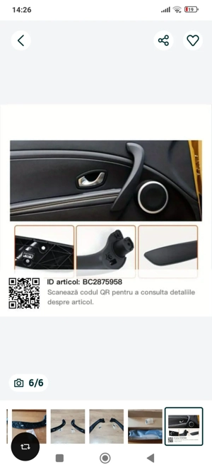 Maner interior portoera pentru Renaul Megane 3, Laguna, Fluence - imagine 5