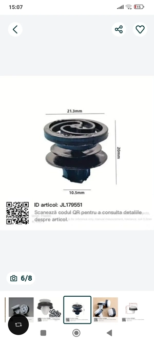 Clipsuri (agrafe) pentru fixarea tapiteriei interioare pe portierele autovehicolelor  - imagine 4