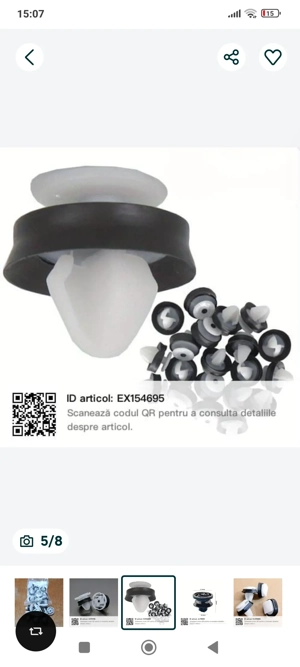 Clipsuri (agrafe) pentru fixarea tapiteriei interioare pe portierele autovehicolelor  - imagine 3