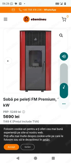Soba pe peleti 10kw