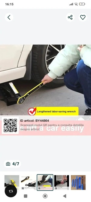 Cheie cu crichet Iron Jack pentru actionarea cricului auto tip foarfeca  - imagine 4